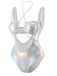1970er Halter Hohl Metallisch Badeanzug