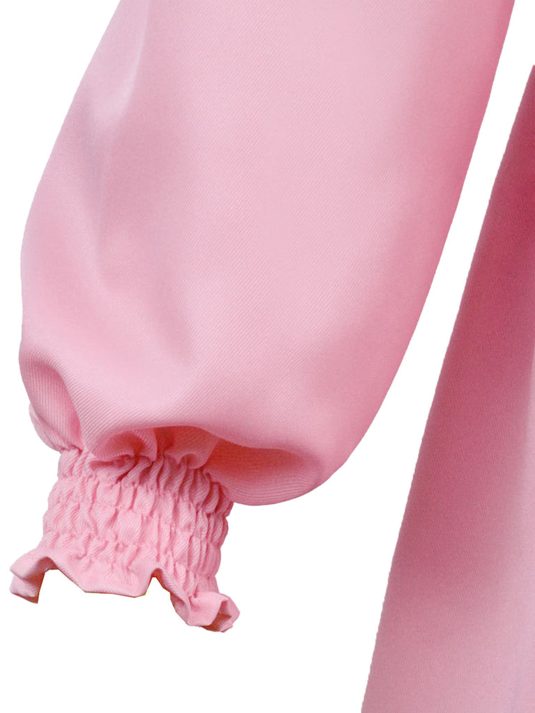 Rosa 1980er Gesmokt Stranger Things Kostüm Eleven Kleid