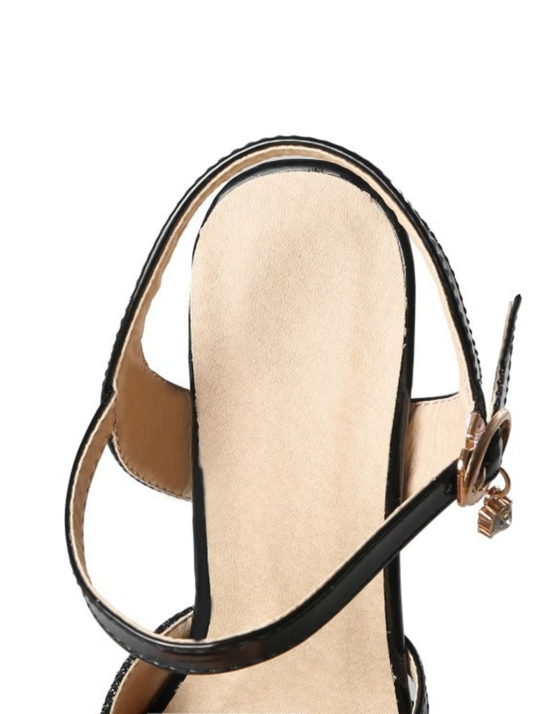 Funkeln PU Leder High Heel Sandalen