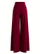 1950er Solide Hoch Taille Doppel Knopfreihe Weitbein Hose