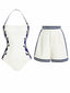1940er Halter Bademode & Sailor-Streifen Shorts Set