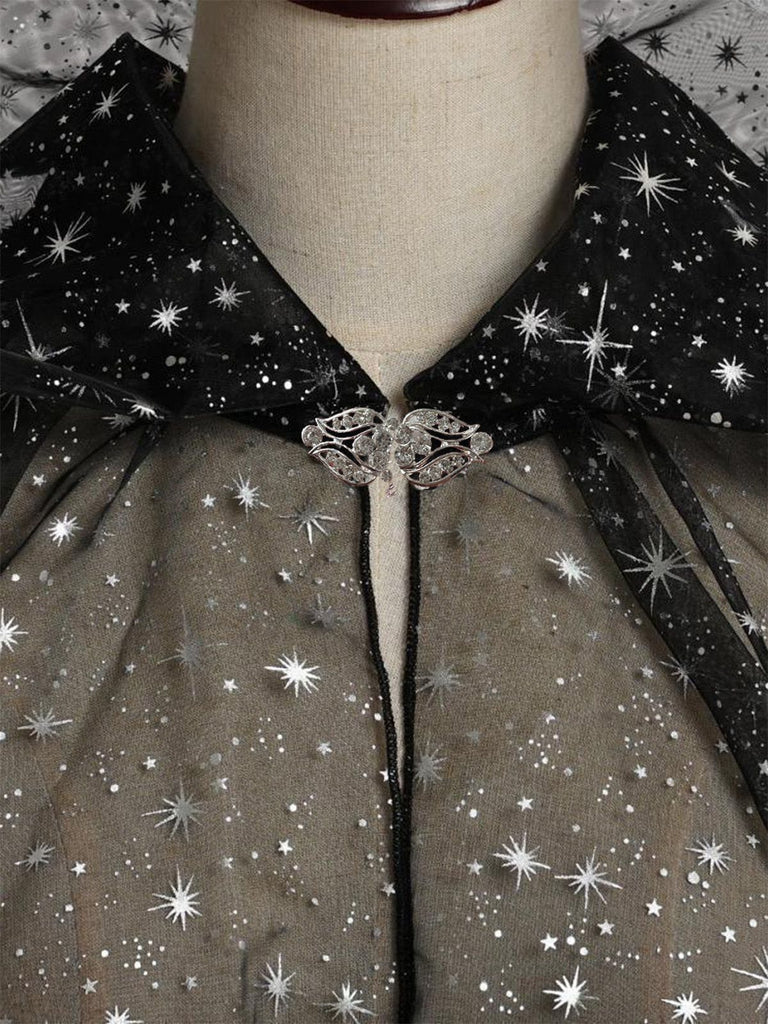 Halloween Gold Foil Hooded Lang Train Cape