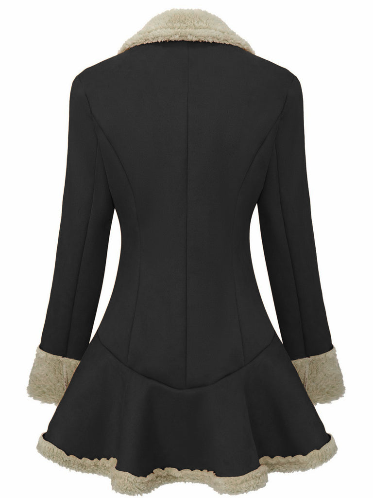 Vintage 1970er Revers Ausgestellter Saum Suede Jacke