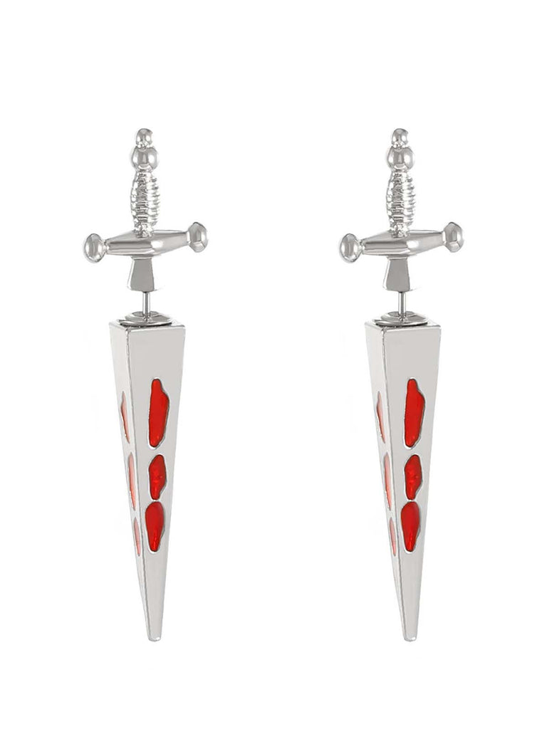 Gold Gothic Blutschwert-Anhänger Ohrringe