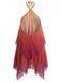 Orange 1960er Farbverlauf Halter Gestuft Chiffon Mini Kleid