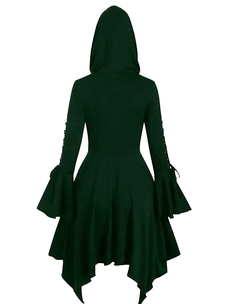 1980er Gothic Hooded Punk Lang Jacke