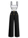 1950er Trägerlos Cut-Out Patchwork Jumpsuit Set