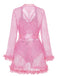 1970er Spitze Transparent Blüten Rüschen Besatz Dessous Set