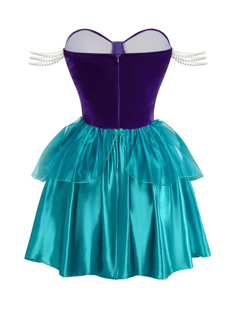 1950er Meerjungfrauen Prinzessin Ariel Kostüm Kleid Mit Krone