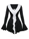 Schwarz & Weiß 1960er Rüschen Peplum Kleid
