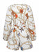 Weiß 1960er V-Ausschnitt Ketten Muschel Taille Cutout Romper