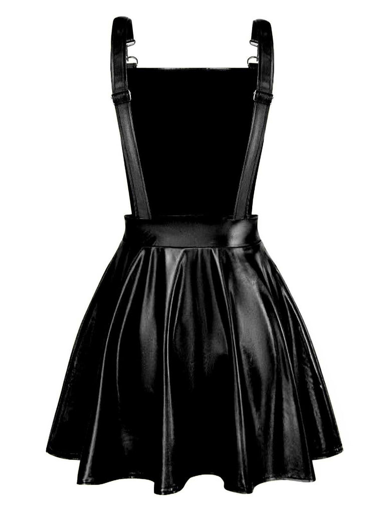 1970er Metallisch Holographic Suspender Kleid