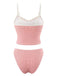 1950er Kariert Spitze Besatz Tankini Set