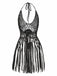 1960er Häkeln Fransen Cutout Halter Bikini Cover-Up