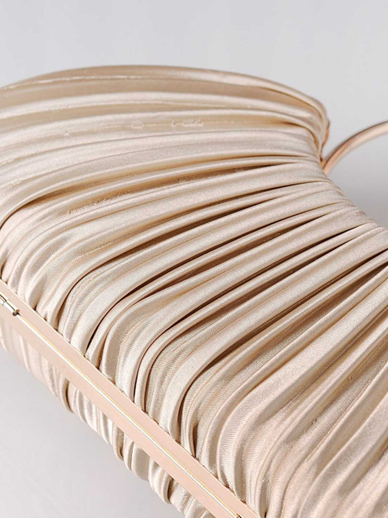 Plissiertes Ring-Handle Abendtasche