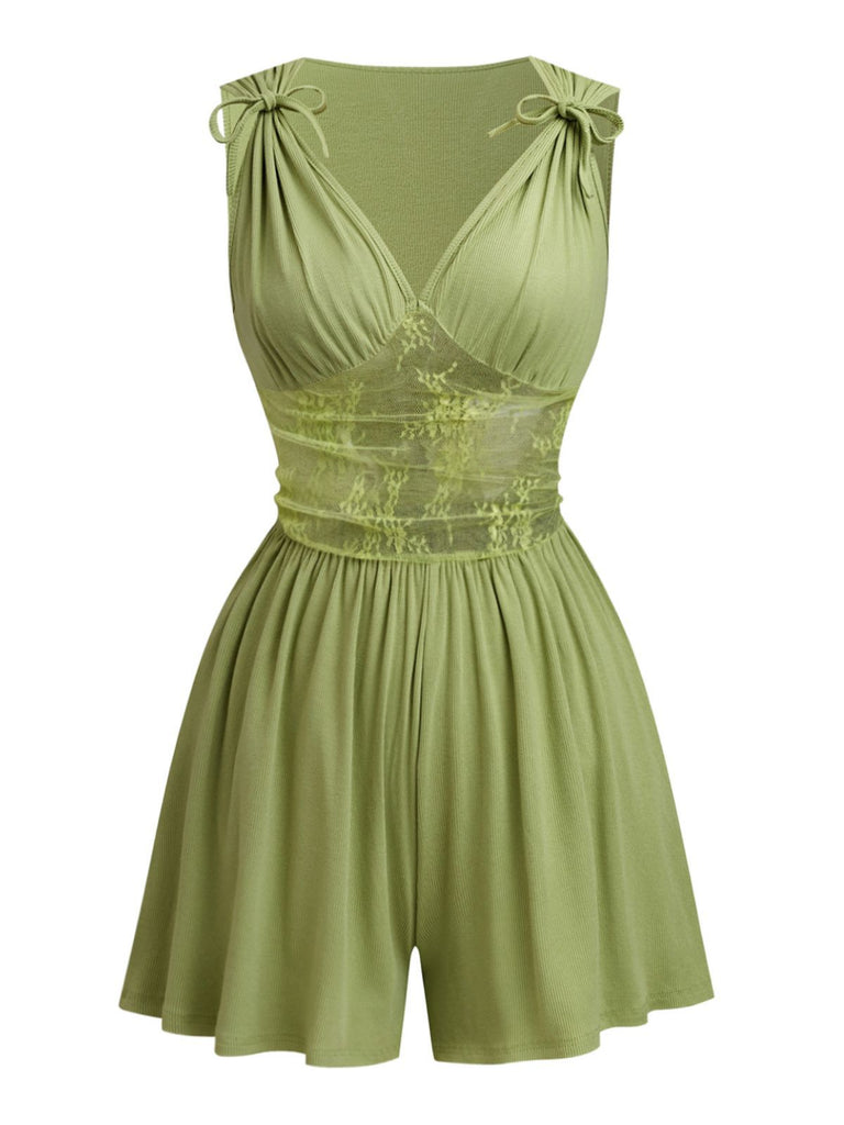 1950er Schulterband Spitze Taille V-Ausschnitt Fit Romper
