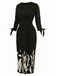 1960er Blumen Cut-Out Patchwork Binde Kleid