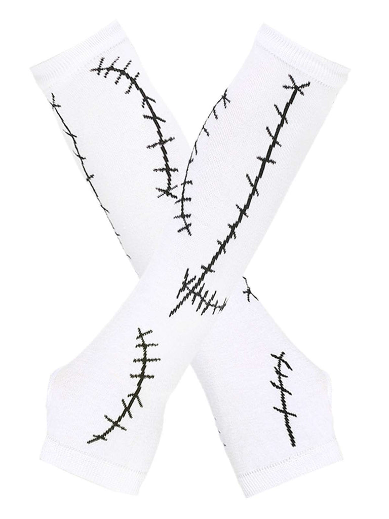 Halloween Genähter Druck Fingerlose Handschuhe & Socken