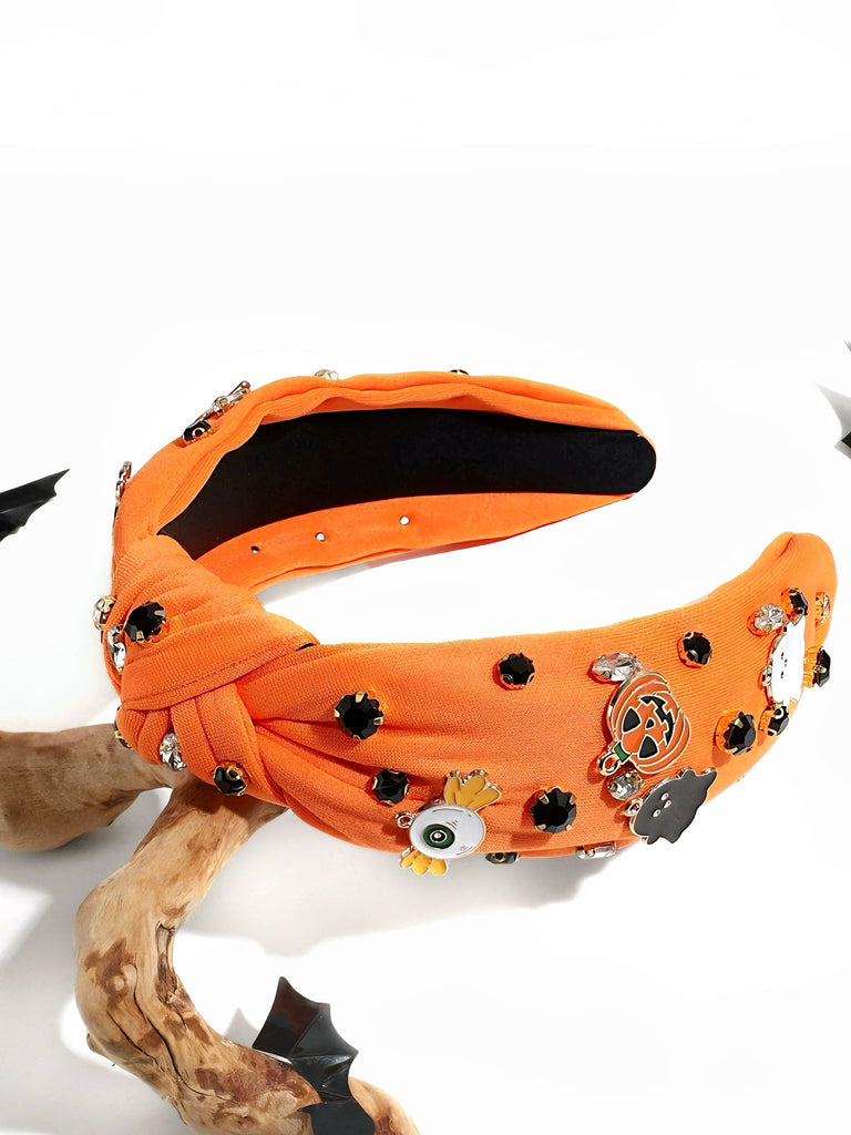 Teufel Kürbis Geist Strassstein Geknotetes Stirnband