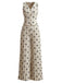 2PCS Beige 1940er Schleife Ärmellos Weste & Plissee Hose