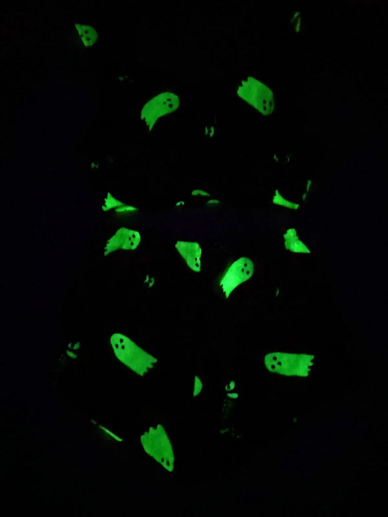 2PCS Orange 1960er Halloween Geist Vlies Pyjama Set