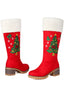 Rot Stickerei Weihnachtsbaum Fuzzy Schneestiefel