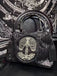 Schwarz Gothic Skeleton Spitze Handtasche