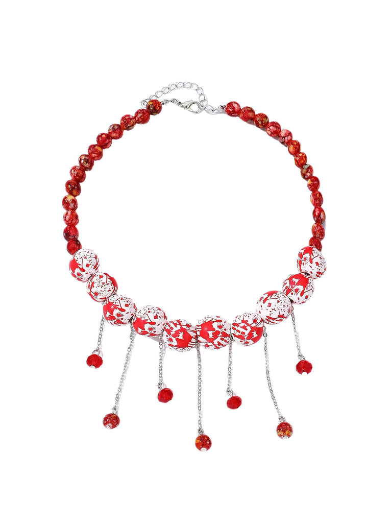 Halloween Blutstropfen & Perle Quaste Halskette