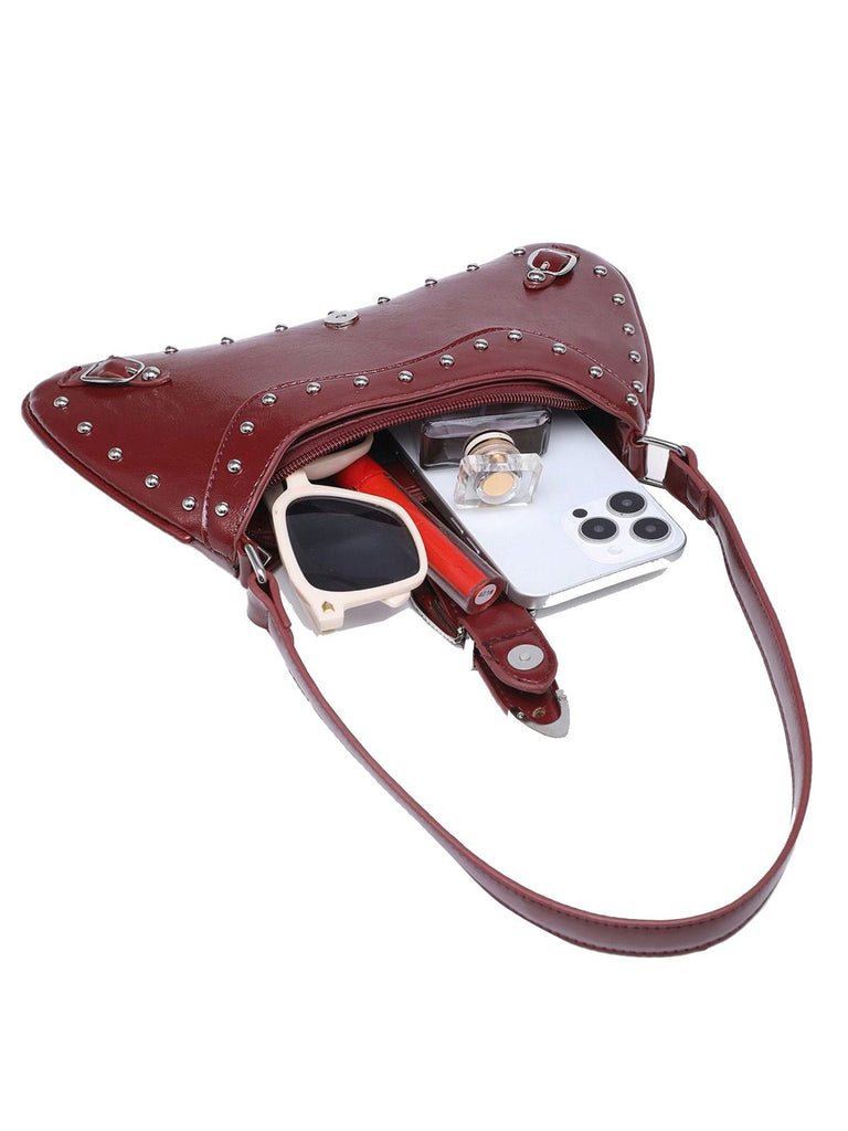 Burgunder Sattel Punk Vintage Tasche