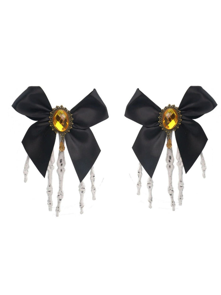 Schwarz Gothic Bogen Skeleton Hand Haarspange