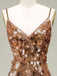 Gold 1930er Slip Pailletten Abend Kleid