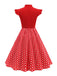 1950er Polka Punkte Bogen Swing Kleid