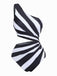 60er Badeanzug mit One-Shoulder und Cut-out