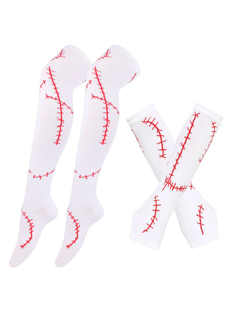 Halloween Genähter Druck Fingerlose Handschuhe & Socken