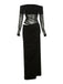 1980er Solide Schulterfrei Netz Cut-Out Durchsichtig Kleid