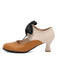 Vintage Farbblock Schnürung Kitten Heel Schuhe