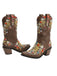 Vintage Spitze Besticktes Blumen Blockabsatz Stiefel