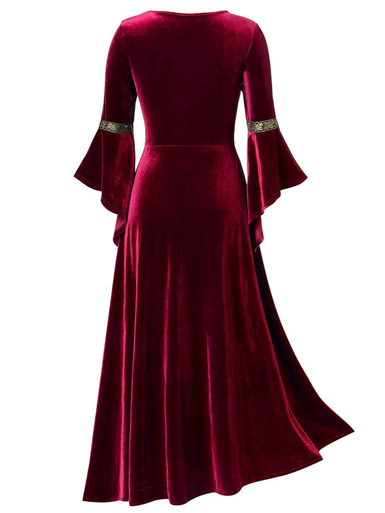 1930er Mittelalterliche Renaissance Samt Schnürung Kleid