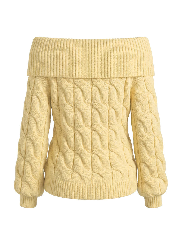 2000er Y2K Solide Schulterfrei Pullover
