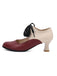 Vintage Farbblock Schnürung Kitten Heel Schuhe
