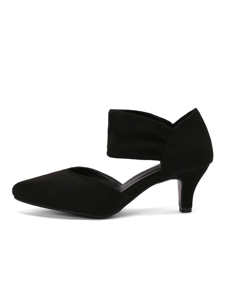Solide Spitze Wildleder Kitten Heels
