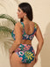 [Große Größen] Mehrfarbig 1950er Tropisch Blumen Bikini Set