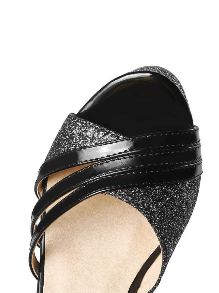 Funkeln PU Leder High Heel Sandalen