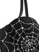 Schwarz 1970er Strassstein Spinnennetz Crop Top