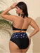 [Große Größen] 1950er Halfter Schmetterlinge Blumen Bikini Set