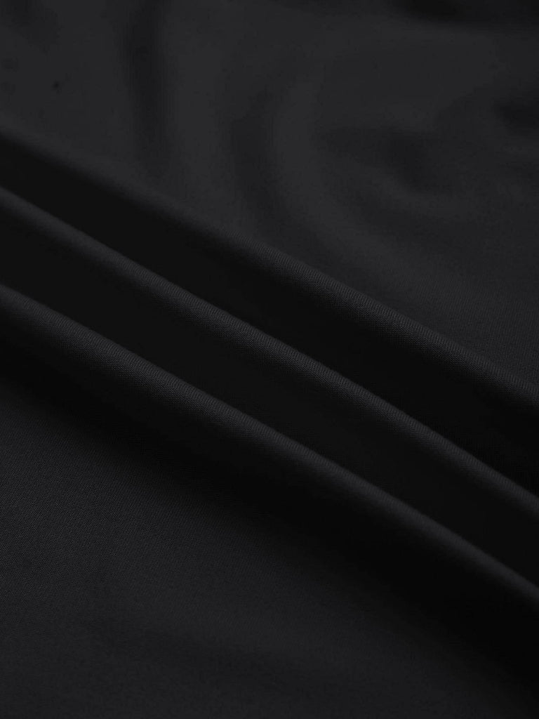 1980er Faux Leder Bogen Langarm Kleid