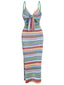 1970er Träger Bunt Streifen Binden Boho Kleid
