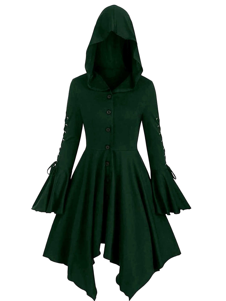 1980er Gothic Hooded Punk Lang Jacke