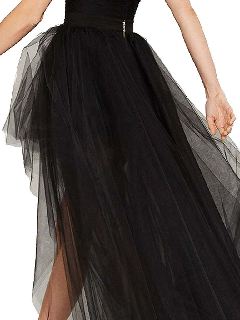 1960er Solide High-Low Saum Netz Rock