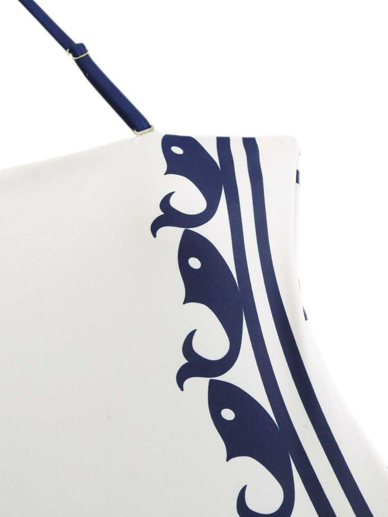 1940er Halter Bademode & Sailor-Streifen Shorts Set